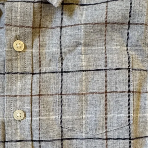 Janie and Jack Gray Plaid Button Down Shirt PERFECT for Fall & School Pics 🍂🍁 - Picture 3 of 3